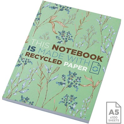 Novella Austen A5 Softcover Notizbuch aus Recyclingmaterial – 100 Blatt, grün