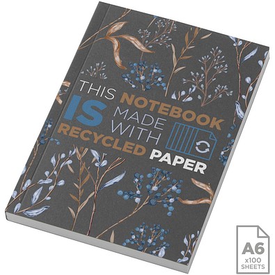 Novella Austen A6 Softcover Notizbuch aus Recyclingmaterial – 100 Blatt, kohle