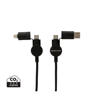 Oakland RCS rKunststoff 1,2m 6-in-1 Fast-Charging 45W Kabel, schwarz