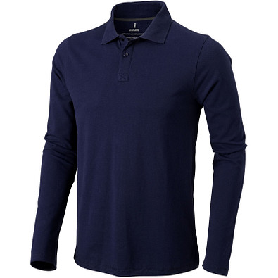 ELEVATE Herren Langarm Poloshirt Oakville, dunkelblau, M