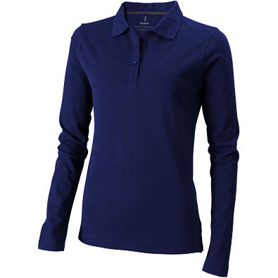 ELEVATE Damen Langarm Poloshirt Oakville, dunkelblau, XS