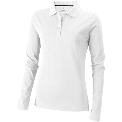 ELEVATE Damen Langarm Poloshirt Oakville, weiß, L