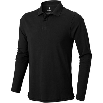 ELEVATE Herren Langarm Poloshirt Oakville, schwarz, XXXL