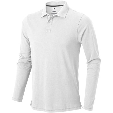 ELEVATE Herren Langarm Poloshirt Oakville, weiß, XXXL