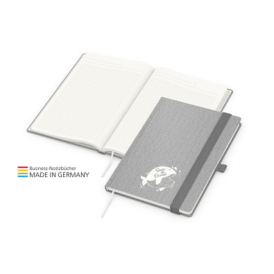 Geiger-Notes Ocean-Book green+blue Notizbuch grau inkl. Siebdruck