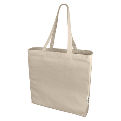 Odessa 220 g/m² recycelte Baumwoll Tragetasche 13L, natur