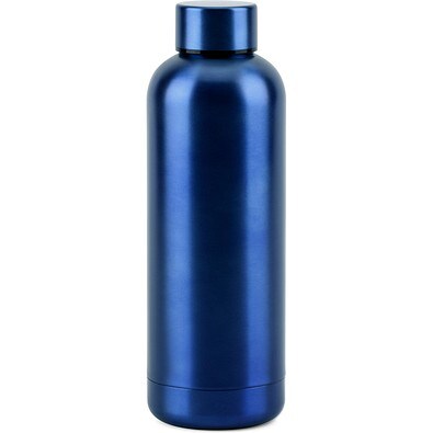 ODIN METTALIC. Flasche aus 90% recyceltem Edelstahl 550 mL, Dunkelblau