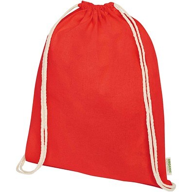 Odisha 140 g/m² OCS Bio-Sportbeutel 5L, rot