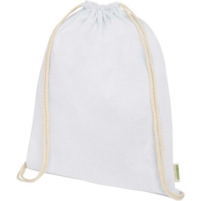 Odisha 140 g/m² OCS Bio-Sportbeutel 5L, weiss