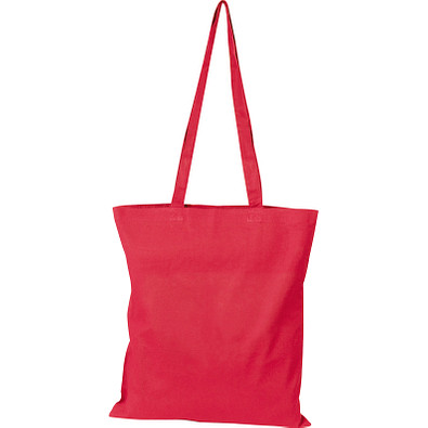 Oeko-Tex® STANDARD 100 Baumwolltasche mit langen Henkeln, 140g/m², rot Oeko-Tex® STANDARD 100 Baumwolltasche mit langen Henkeln, 140g/m², rot