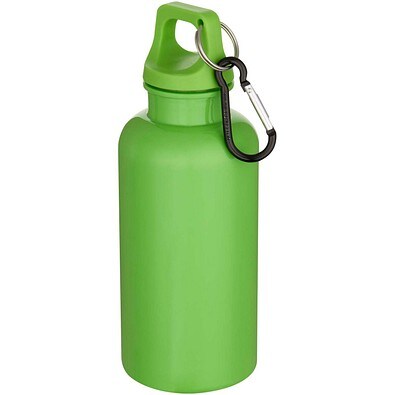 Oregon 400 ml einfarbige RS-zertifizierte Trinkflasche aus recyceltem Kunststoff mit Karabinerhaken, apfelgrün
