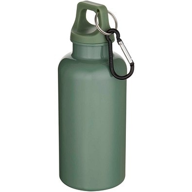 Oregon 400 ml einfarbige RS-zertifizierte Trinkflasche aus recyceltem Kunststoff mit Karabinerhaken, heather grün