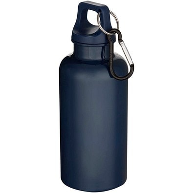 Oregon 400 ml einfarbige RS-zertifizierte Trinkflasche aus recyceltem Kunststoff mit Karabinerhaken, marineblau