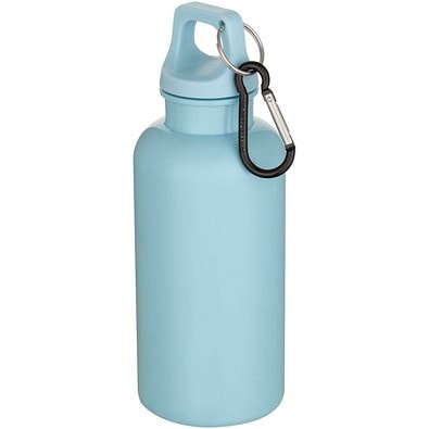 Oregon 400 ml einfarbige RS-zertifizierte Trinkflasche aus recyceltem Kunststoff mit Karabinerhaken, wolkenblau