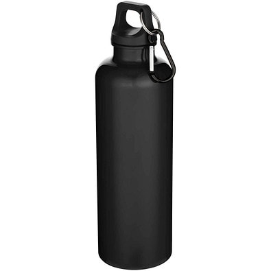 Oregon 750 ml einfarbige RS-zertifizierte Wasserflasche aus recyceltem Kunststoff mit Karabinerhaken, schwarz