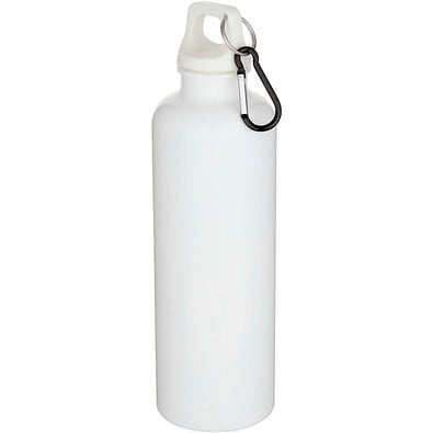 Oregon 750 ml einfarbige RS-zertifizierte Wasserflasche aus recyceltem Kunststoff mit Karabinerhaken, weiss