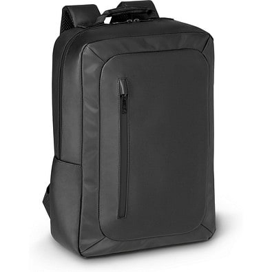 OSASCO. Rucksack aus hochdichtem, 600D recyceltes Polyester für Laptop 15", Schwarz