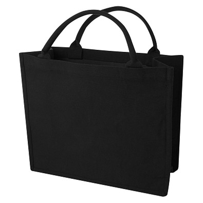 Page 500 g/m² recycelte Tragetasche, schwarz