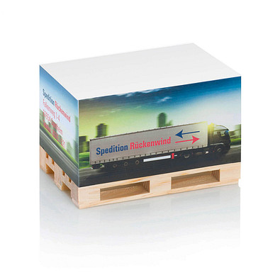 Paletten-Notizquader Recycling, mit Holzpalette, Digitaldruck