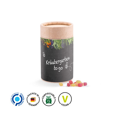 Papierdose Eco Midi mit Fruchtmix Bonbons, inkl. Druck