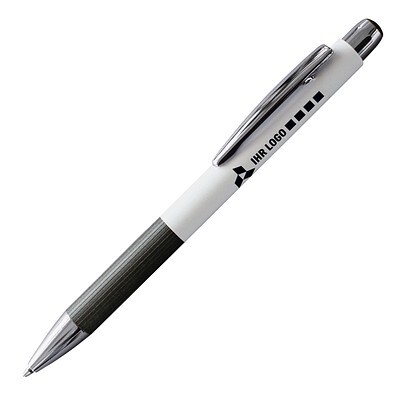 PENKO® Voll-Metall-Kugelschreiber Striscia, weiß/grau