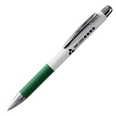 PENKO® Voll-Metall-Kugelschreiber Striscia, weiß/grün
