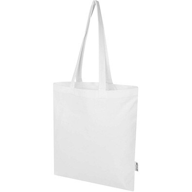 Peru Blend 180 g/m² Tragetasche aus GRS recycelter Baumwolle 7L, weiss