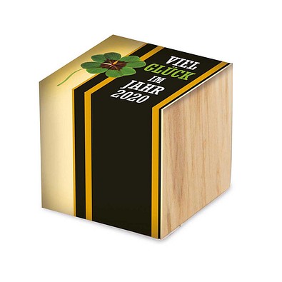Pflanz-Holz mit Standardmotiv, Glücksklee, 2 Seiten gelasert