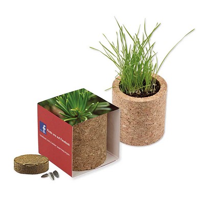 Pflanz-Kork rund mit Samen, Fichte, 1-seit. Druck