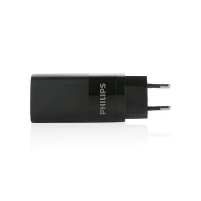 Philips 65W Ultra-Schnell-PD 3-Port-USB-Wandladegerät, schwarz