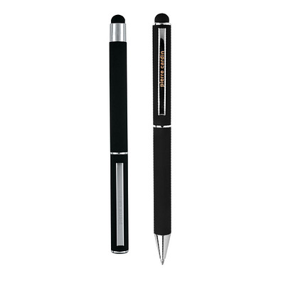 Pierre Cardin® CLAUDIE Set aus Rollerball Touchpen und Kugelschreiber Stylus, schwarz