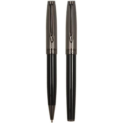 Pierre Cardin® ODETTE SET aus Kugelschreiber und Füllfederhalter, schwarz/gunmetal