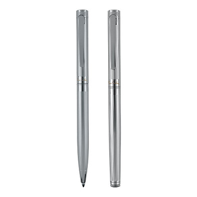 Pierre Cardin® RENEE Set aus Drehkugelschreiber und Rollerball Pen, silber