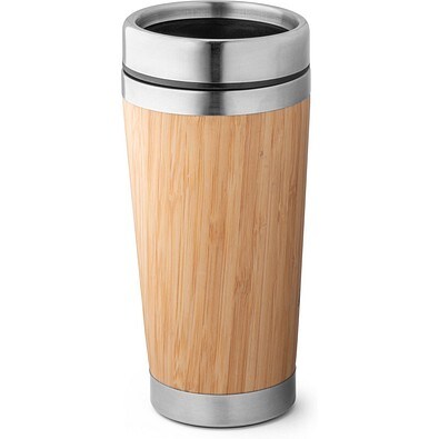 PIETRO. Reisebecher aus Bambus und Edelstahl 500 ml, Natur