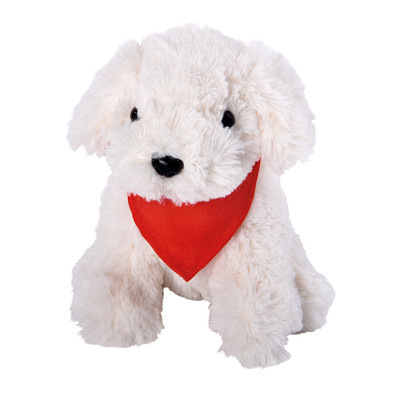 Plüsch-Hund BENNI,rot, weiß