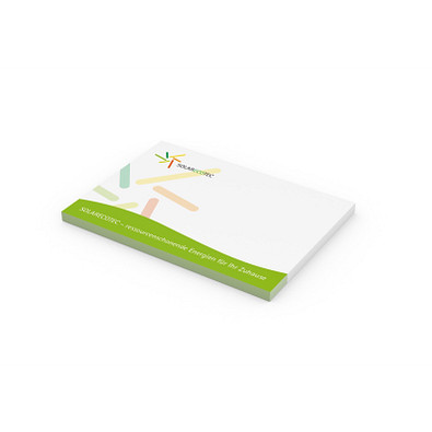 Geiger-Notes Haftnotizen green + blue, Recycling weiß, 100 x 72 mm, inkl. Digitaldruck