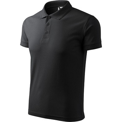 MALFINI Polohemd Herren Pique Polo, M, ebony grau