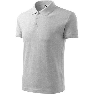 MALFINI Polohemd Herren Pique Polo, M, hellgrau melliert
