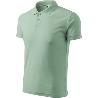 Polohemd Herren Pique Polo, S, sage