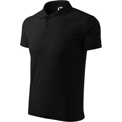 Polohemd Herren Pique Polo, XL, schwarz