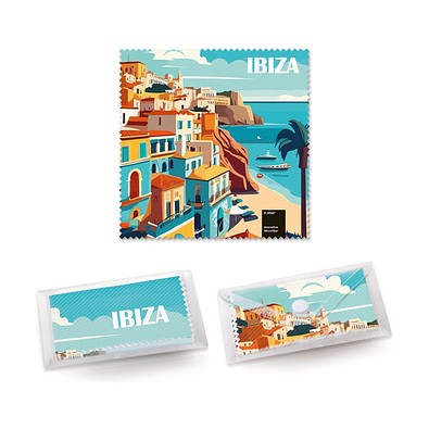 POLYCLEAN Brillenputztuch 15x15 cm im Etui, weiss / individuell