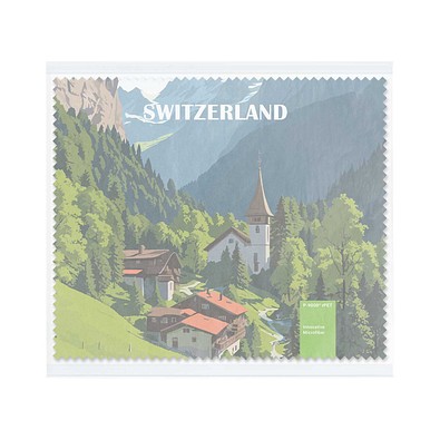 POLYCLEAN rPET Brillenputztuch 18x15 cm im Pergaminbeutel, weiss / individuell