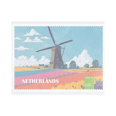 POLYCLEAN rPET Brillenputztuch 21x15 cm im Pergaminbeutel, weiss / individuell