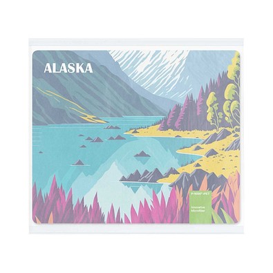 POLYCLEAN rPET Displaytuch 18x15 cm im Pergaminbeutel , weiss / individuell