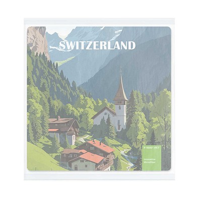 POLYCLEAN rPET Displaytuch 18x18 cm im Pergaminbeutel , weiss / individuell