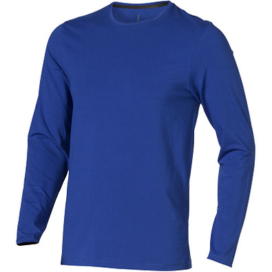 ELEVATE Herren Öko Langarmshirt Ponoka, blau, L