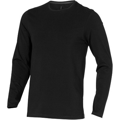 ELEVATE Herren Öko Langarmshirt Ponoka, schwarz, L