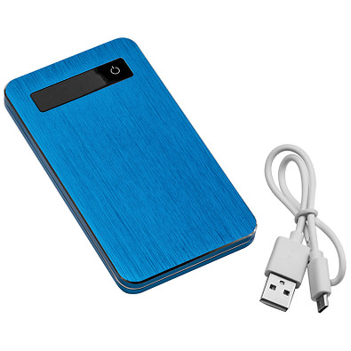 Powerbank 4.000 mAh mit USB Anschluss, inkl. Ladekabel, blau Powerbank 4.000 mAh mit USB Anschluss, inkl. Ladekabel, blau