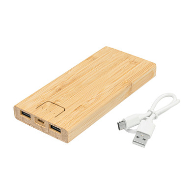 Powerbank BAMBOO ENERGY 10.000 mAh, braun