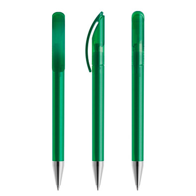 prodir® Drehkugelschreiber DS 3 mit Metallspitze, blaue Mine, grün gefrostet